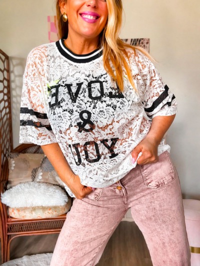 T SHIRT LOVE AND YOU BLANC