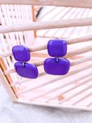 BOUCLES VIOLETTES PENDANTES CARRÉES ALENA 