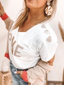 T SHIRT LOVE PAILLETTES