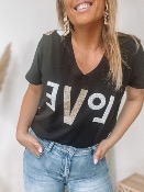 T SHIRT LOVE PAILLETTES