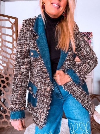 VESTE TWEED DENIM COUTURE