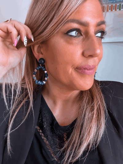 BOUCLES BASTILLE BLEU OR FRANCINE BRAMLI