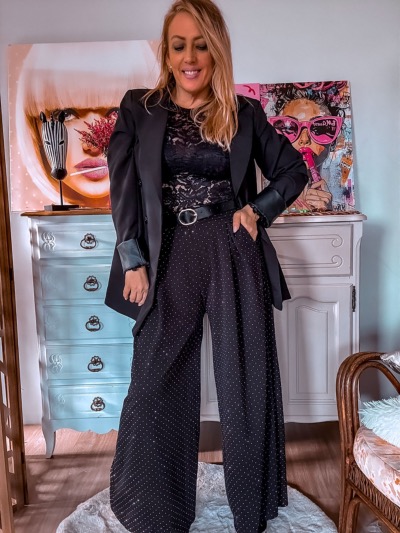 PANTALON JADE STRASS NOIR